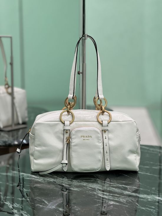 Prada Soft Lux Leather Shoulder Handbag 1BB138