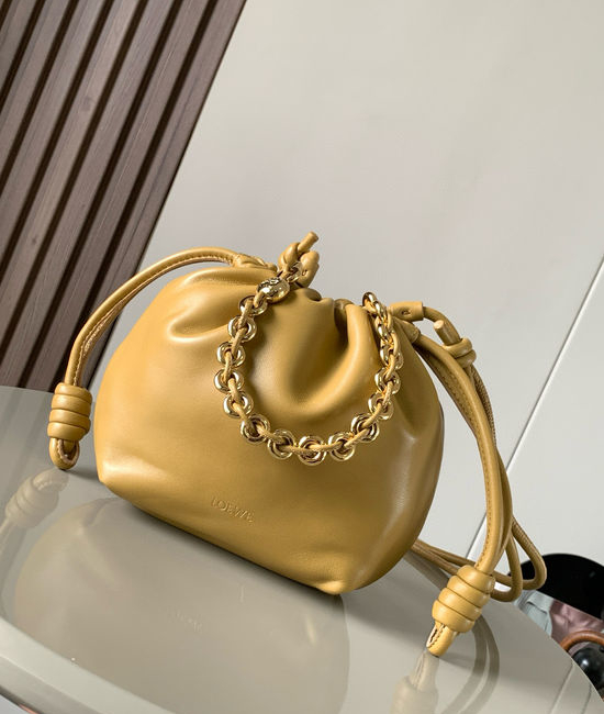 Loewe Flamenco Purse Fold Design Mini Bag 9058 Warm Sand Yellow