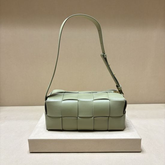 Bottega Veneta Brick Cassette Woven Lambskin Shoulder Bag 9305