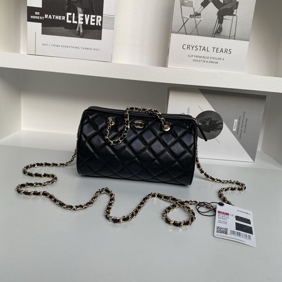 Chanel Bowling Leather Chain Handle Crossbody Bag AP4574