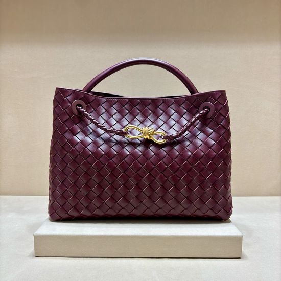 Bottega Veneta Andiamo Woven Lambskin Handbag 8463