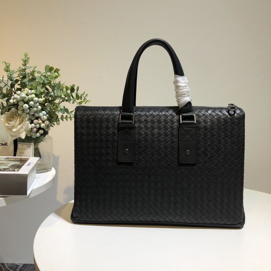 Bottega Veneta Woven Briefcase Waxed Calfskin