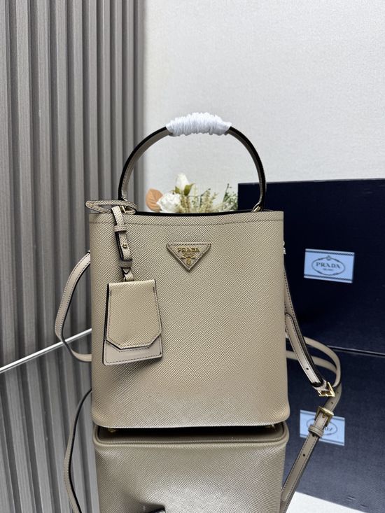 Prada Saffiano Bucket Bag with Leather Straps 1BA212