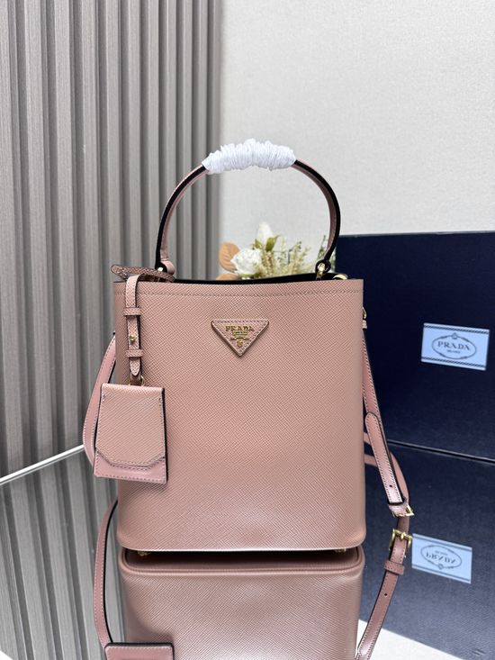 Prada Saffiano Bucket Bag with Leather Straps 1BA212