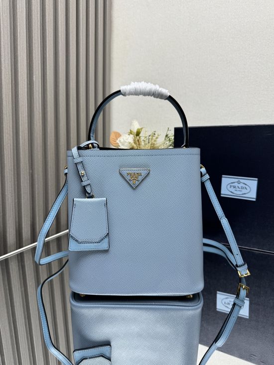 Prada Bucket Bag Saffiano Leather Adjustable Strap 1BA212