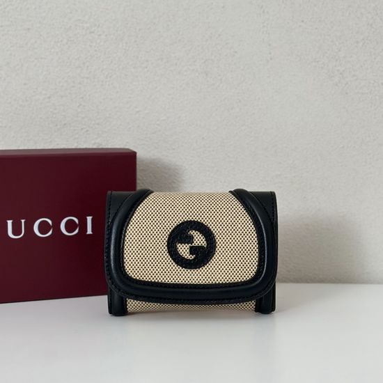 Gucci Mini Canvas Black Leather Bag 818811