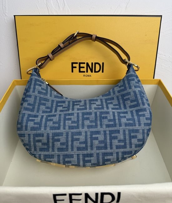 Fendi Praphy Large Denim Shoulder Bag 8023
