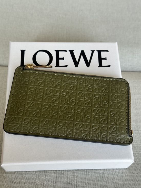 Loewe Khaki Green Card Holder A06