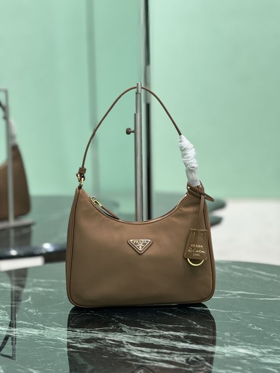 Prada Hobo Shoulder Bag Nylon Leather 1NE204