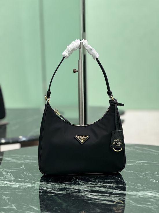 Prada Hobo Shoulder Bag Nylon Leather 1NE204