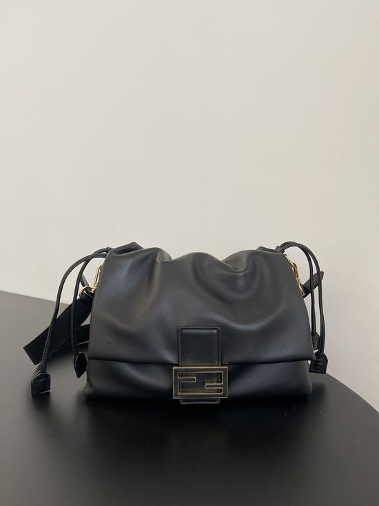 Fendi Mamma Baguette Black Lambskin Bag 8833