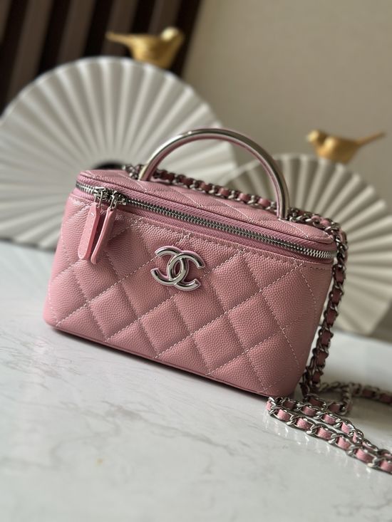 Chanel Cowhide Cosmetic Bag With Handle 66029
