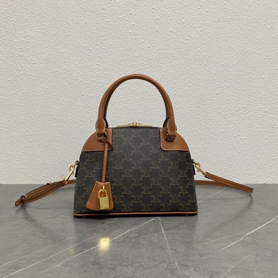 Celine Classic Brown Shell Printed Leather Bag 121082