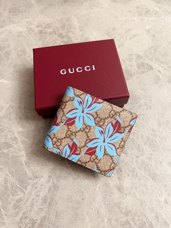 Gucci GG Emblem Blue Printed Wallet 841147