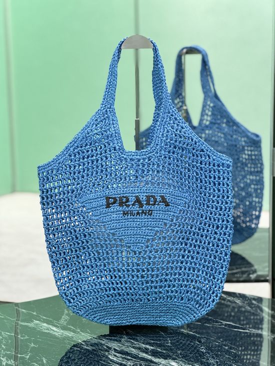 Prada Raffia Woven Tote Bag 1BG424