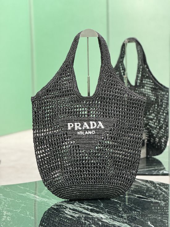 Prada Raffia Woven Tote Bag 1BG424