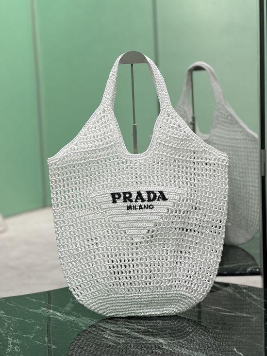 Prada Raffia Woven Tote Bag 1BG424