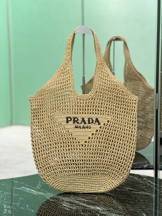 Prada Raffia Woven Tote Bag 1BG424