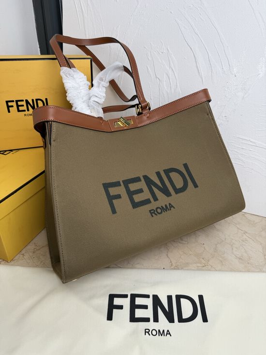 Fendi Peekaboo X-Tote Embroidered Tote Bag 1819