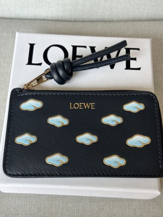 Loewe Nappa Leather Coin Card Holder Dark Blue 0