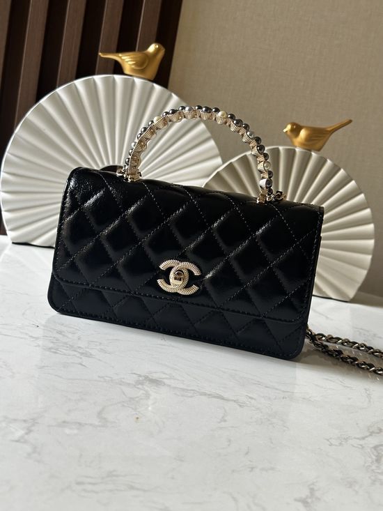 Chanel WOC Pearl Handle Lambskin Handbag 66048