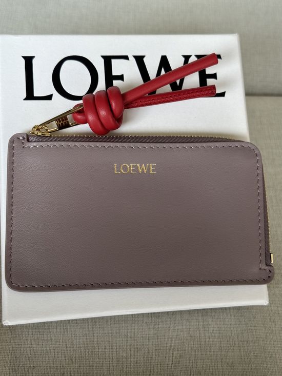 Loewe Grey Purple Leather Card Holder 9782