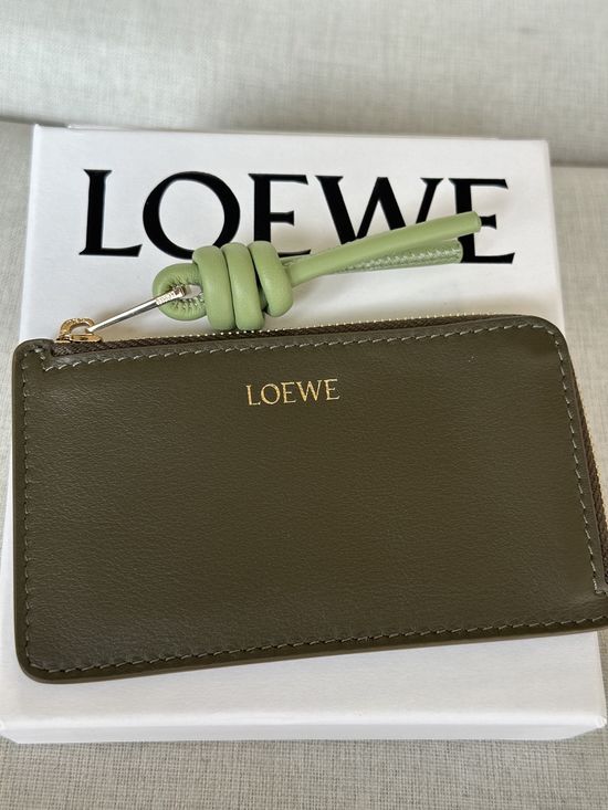 Loewe Khaki Green Card Holder A05