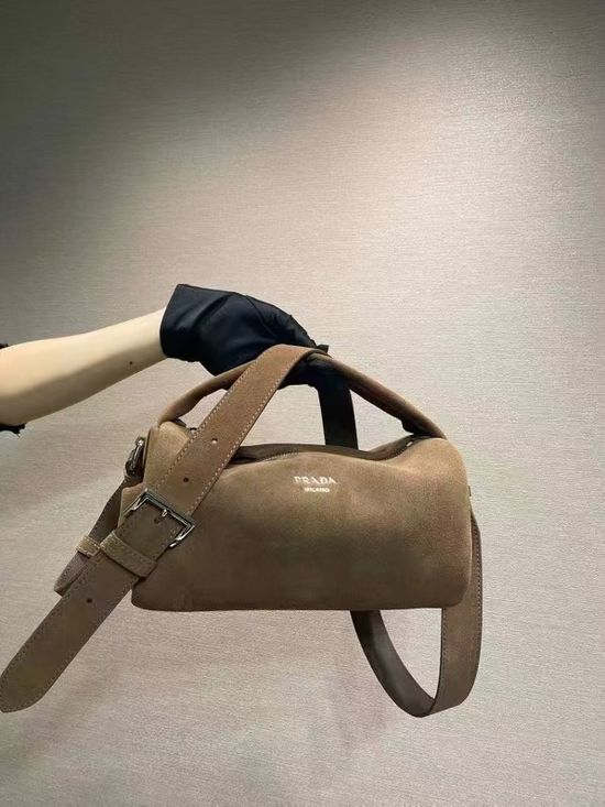 Prada Suede Retro Boston Handbag 2VH188