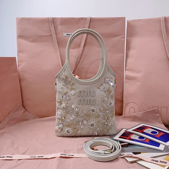 Miu Miu Stitched Ivy Satchel Delicate Embroidery 5BA281