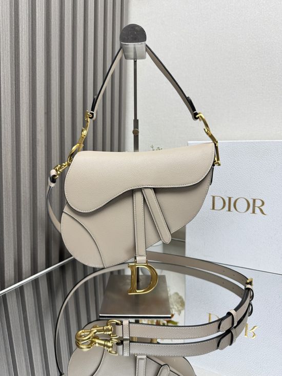 Christian Dior Saddle Bag Blush Beige Leather 11908