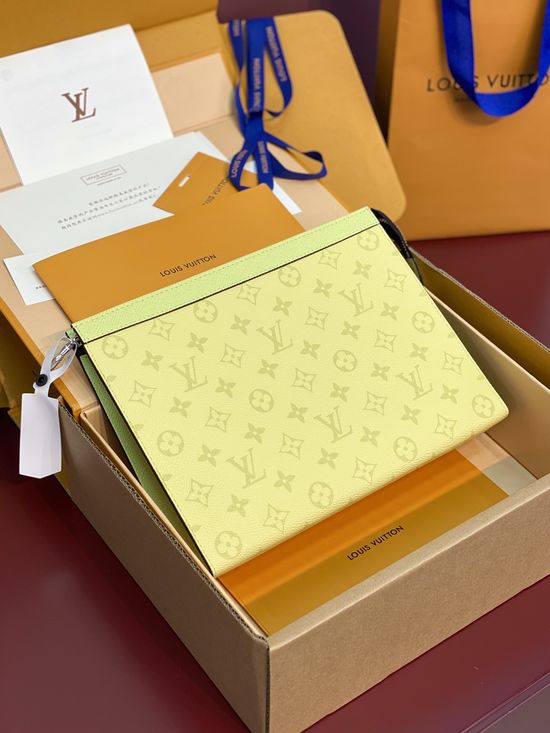 Louis Vuitton Pochette Voyage Medium Yellow Clutch M14011
