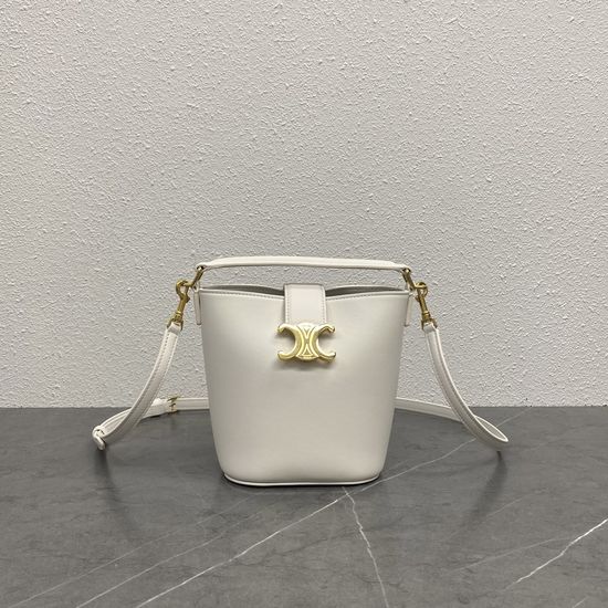 Celine Louise Mini Bucket Bag White 100473