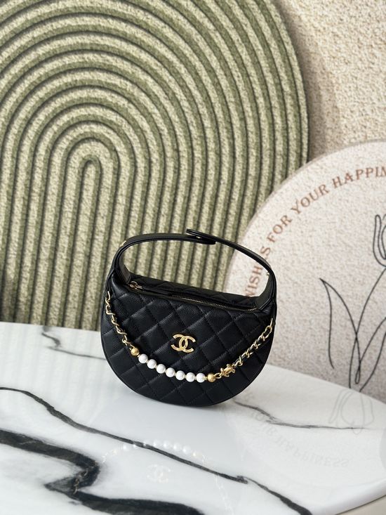 Chanel Pearl Half-moon Clutch 66046