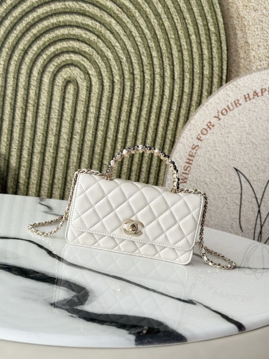 Chanel WOC Pearl Handle Lambskin Handbag 66048