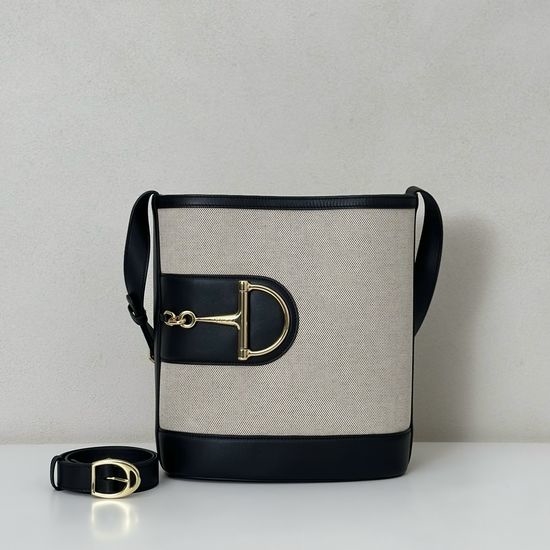 Gucci Tote Bag Canvas Black Trim 833660