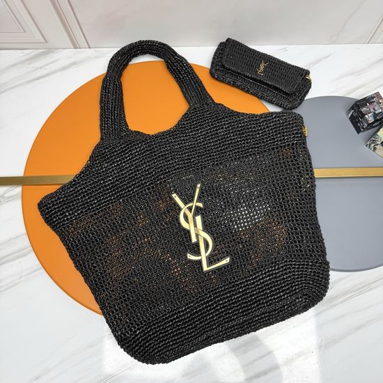 Yves Saint Laurent ICARE Woven Raffia Tote 11890