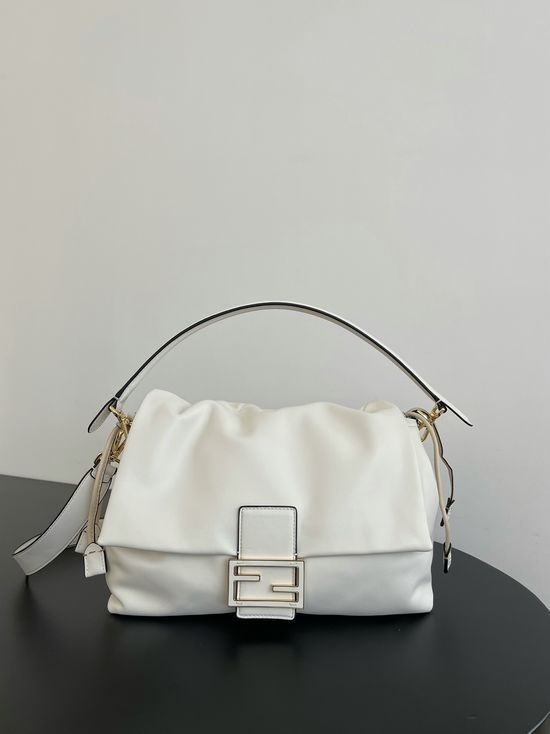 Fendi Mamma Baguette Lambskin Bag 8835 White