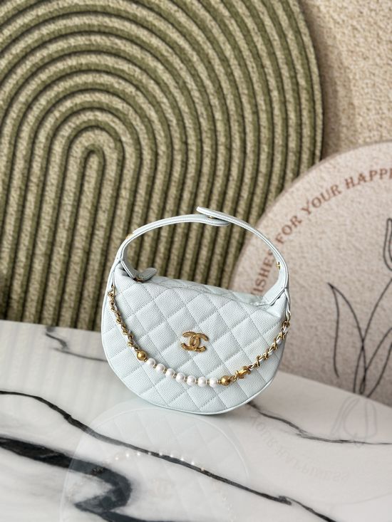 Chanel Pearl Clutch Half-moon Bag 66046
