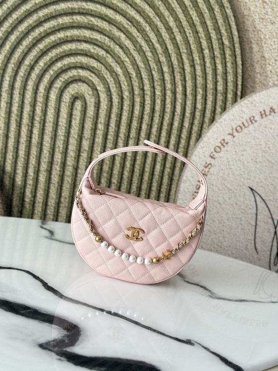 Chanel Pearl Clutch Half-moon Bag 66046