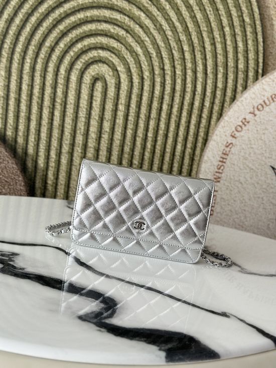 Chanel Lambskin Leather WOC Wallet On Chain 0250