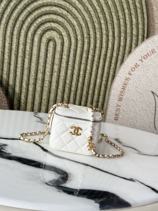 Chanel Pearl Chain Cosmetic Case Bag 66044