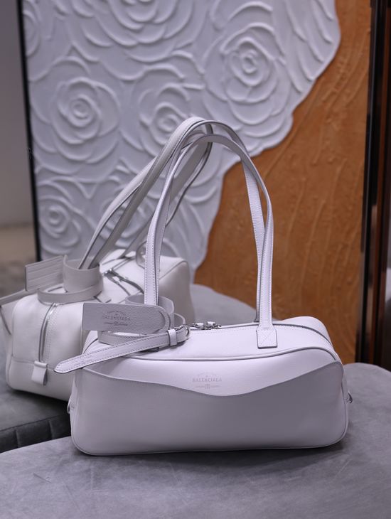 Balenciaga Carrie Small White Bowling Bag 2533
