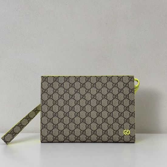 Gucci Handbag Brown Rubber Fluorescent Green 768255