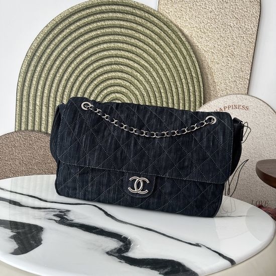 Chanel Denim Large Crossbody Shoulder Bag 3323