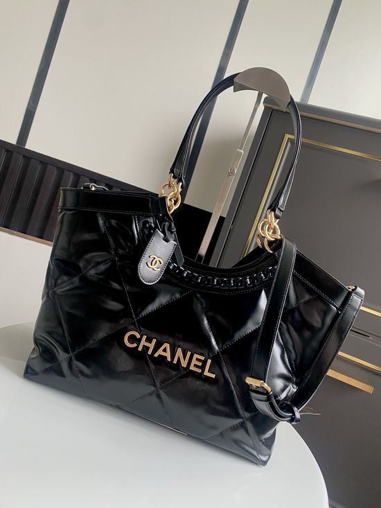 Chanel 23bag Shopping Bag Waxed Leather As3688