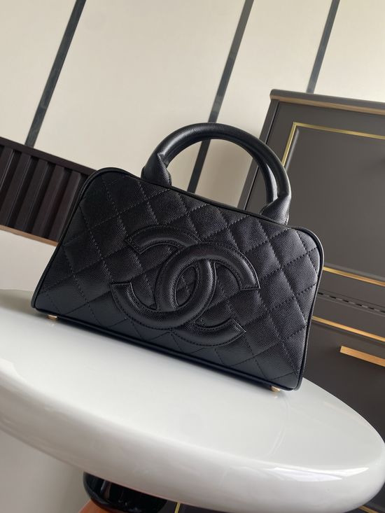 Chanel Vintagep Hilton Caviar Leather Shoulder Bag AS3034