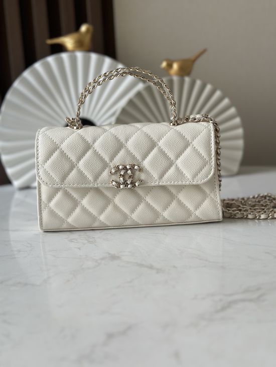 Chanel Kelly Cross Handle Caviar Bag 7144