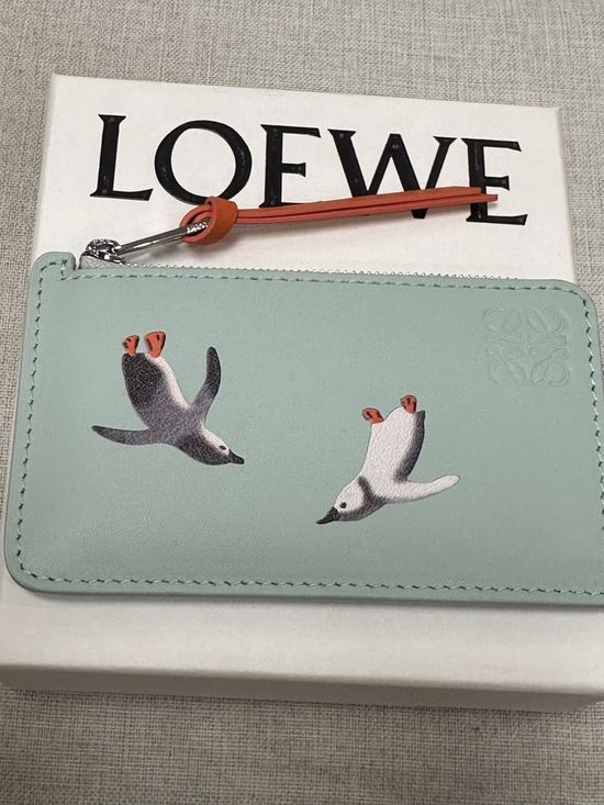 Loewe Penguin Embossed Leather Card Holder A11