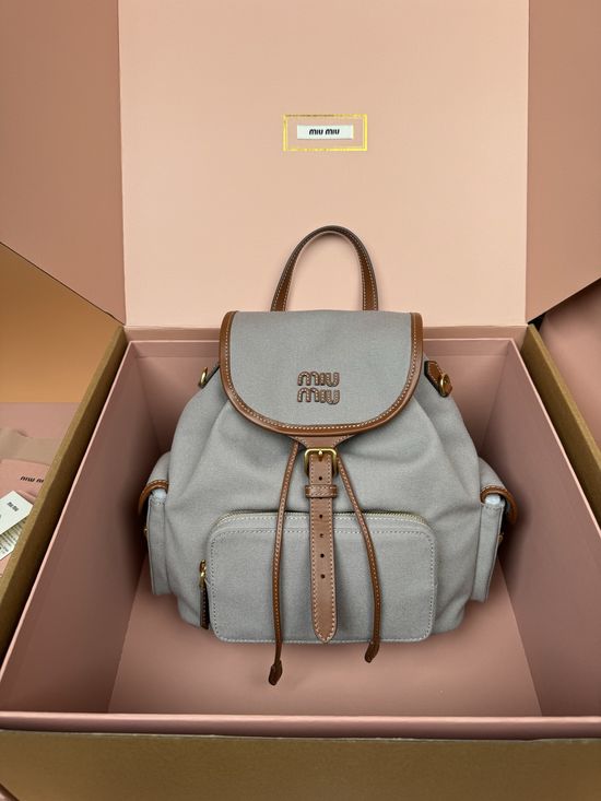 Miu Miu Canvas Leather Backpack 5BZ042