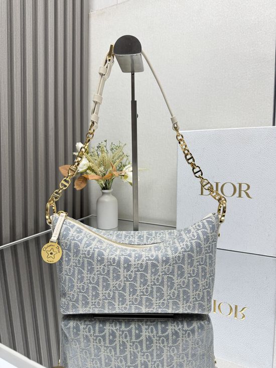 Christian Dior Christian Diorstar Hobo Oblique Shoulder Bag 3202